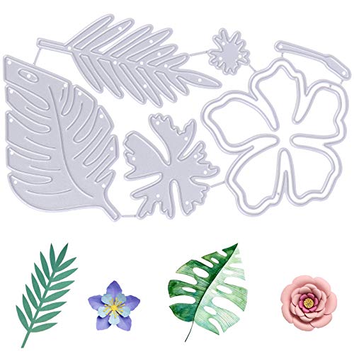 FADACAI 6 plantillas de troquelado con hojas y flores para scrapbooking, plantilla de metal troquelado 3D Leaf Plantas Cortes Plantilla para papel DIY manualidades tarjetas de dibujo Cover