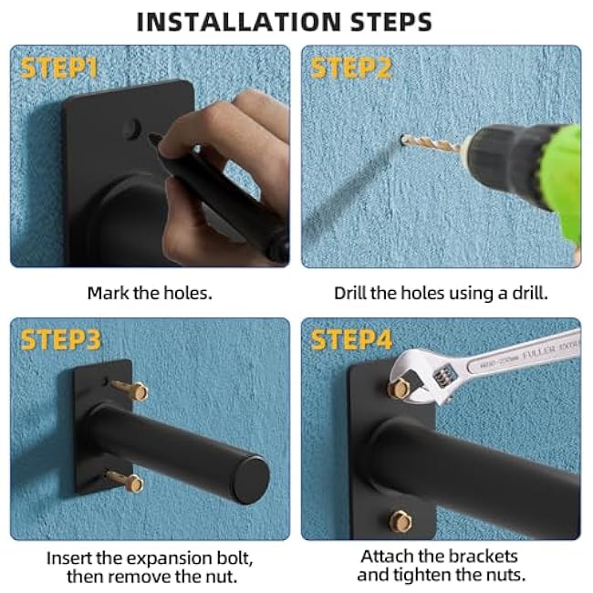 Wall Mounted Weight Plate Holder, Weight Rack Storage for 2 Olympic Weight Plate, Max Weight Capacity 330 lb, Best with Black Powder Coated for Garage Home Gym Strength Training