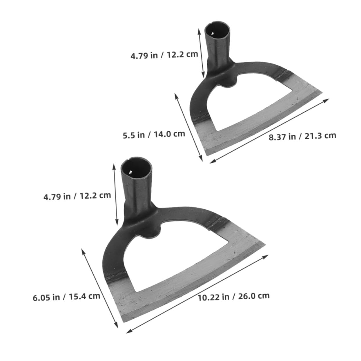 Toyvian 2piezas Azadas Huecas Para Jardinería Herramienta Agrícola Para Desherbar Cultivar y Preparar El Suelo Jardines Domésticos y Granjas Cabeza De Azada De Acero