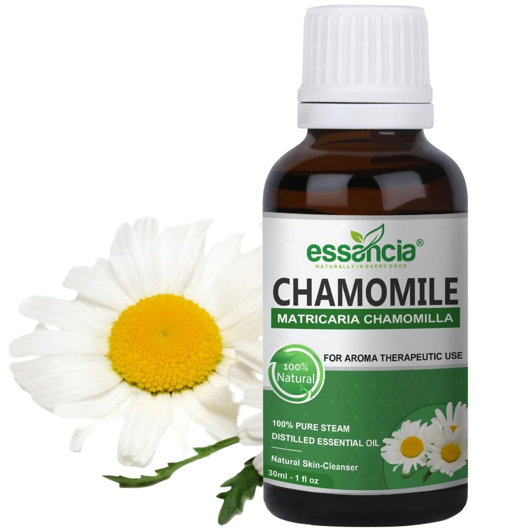 essancia - NATURALLY IN EVERY DROP Chamomile Essential Oil For Relaxation & Skin Care - 100% Pure, Natural, Undiluted Therapeutic Grade (30Ml)
