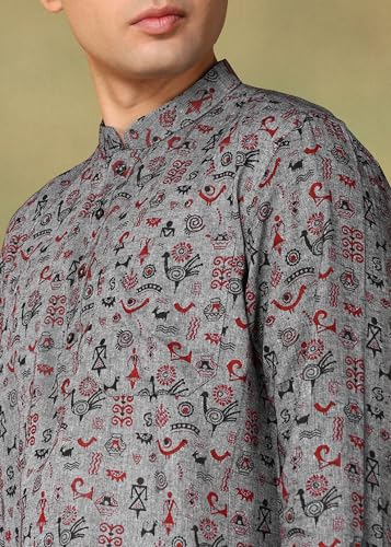 Image of Tattva Pink Tribal Printed Short Kurta