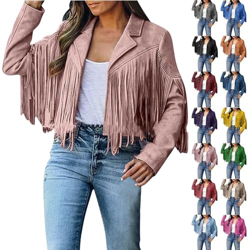Manteau en jean rose style vintage et finitions de qualité supérieure avec revers BAWUTZ
