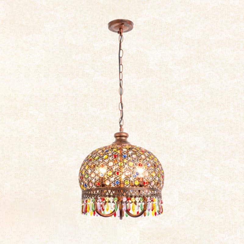 HRWLY Lampadario in cristallo di Boemia Lampada a sospensione in metallo colorato retrò Camera da letto Personalità creativa Lampada a sospensione for isola cucina Corridoio Bar Sala banchetti Scale C