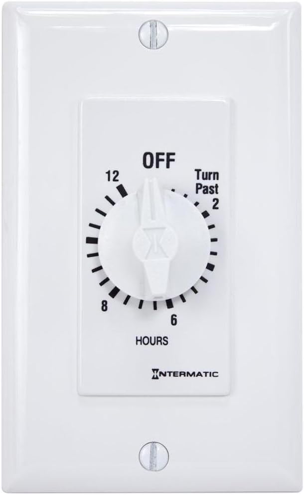 Intermatic SW12HWK 12-Hour Spring Wound Timer, White - Energy Efficient ...