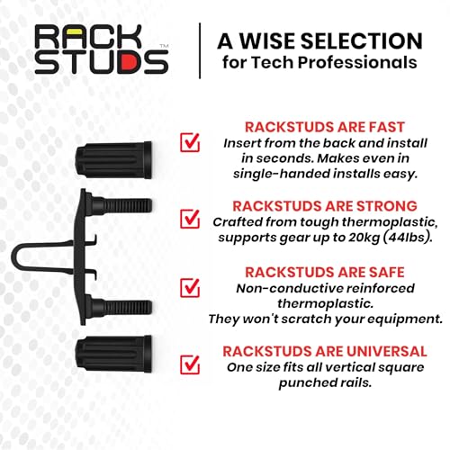 Image of DUO50 1RU Series II Rack Mount Solution - Effortless Alternative to Traditional Rack Screws and Cage Nuts & Server Rack Screws Ideal for Server Hardware Setup - 50 Pack, Universal Version