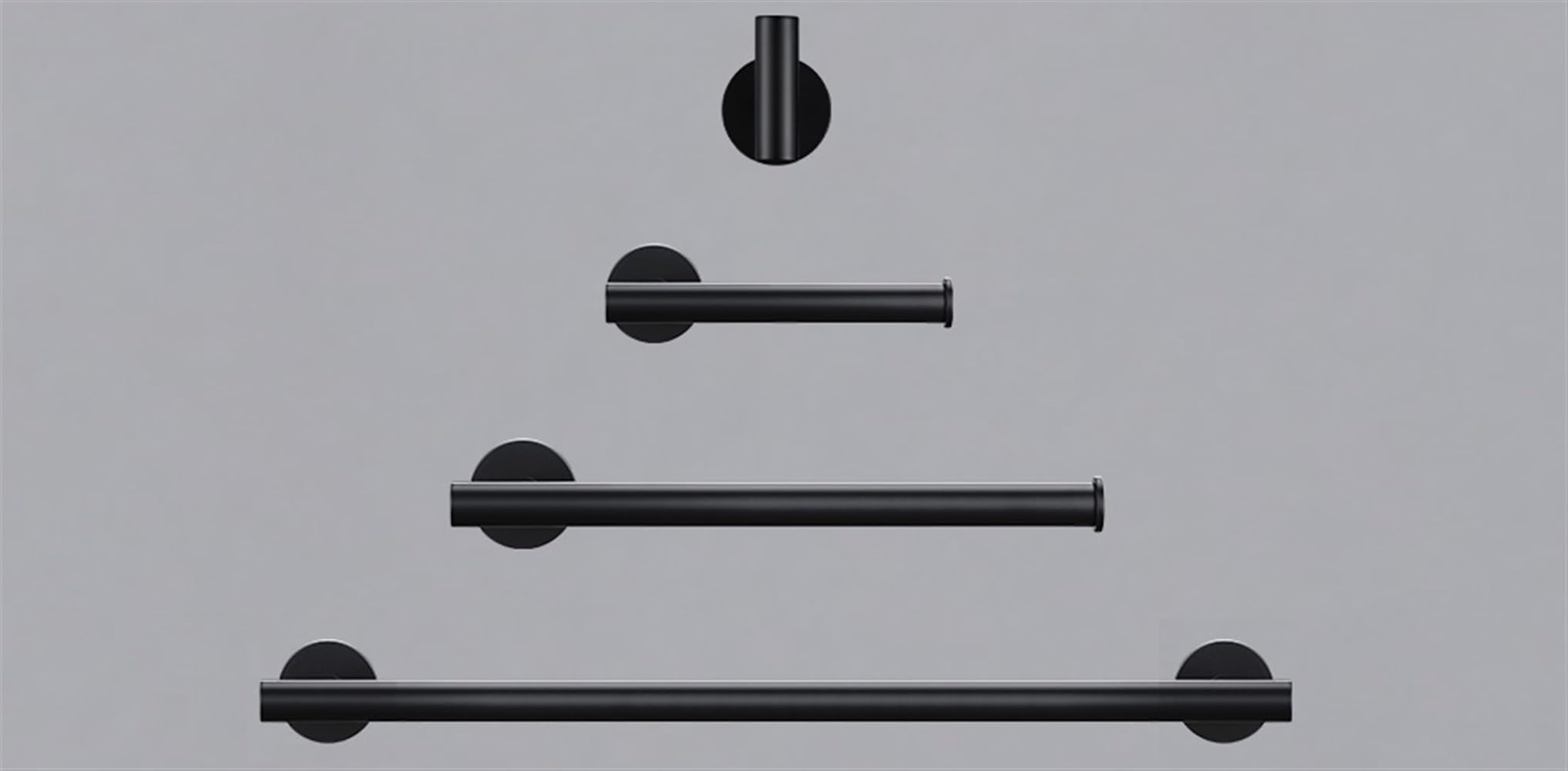 WDSOPK Housewares Suit Black Shelf Paper Towel Rack Bathroom Accessories Robe Hook Towel Bar Rack Rod Bathroom Hardware Grab Rail（Mb-4 Set）