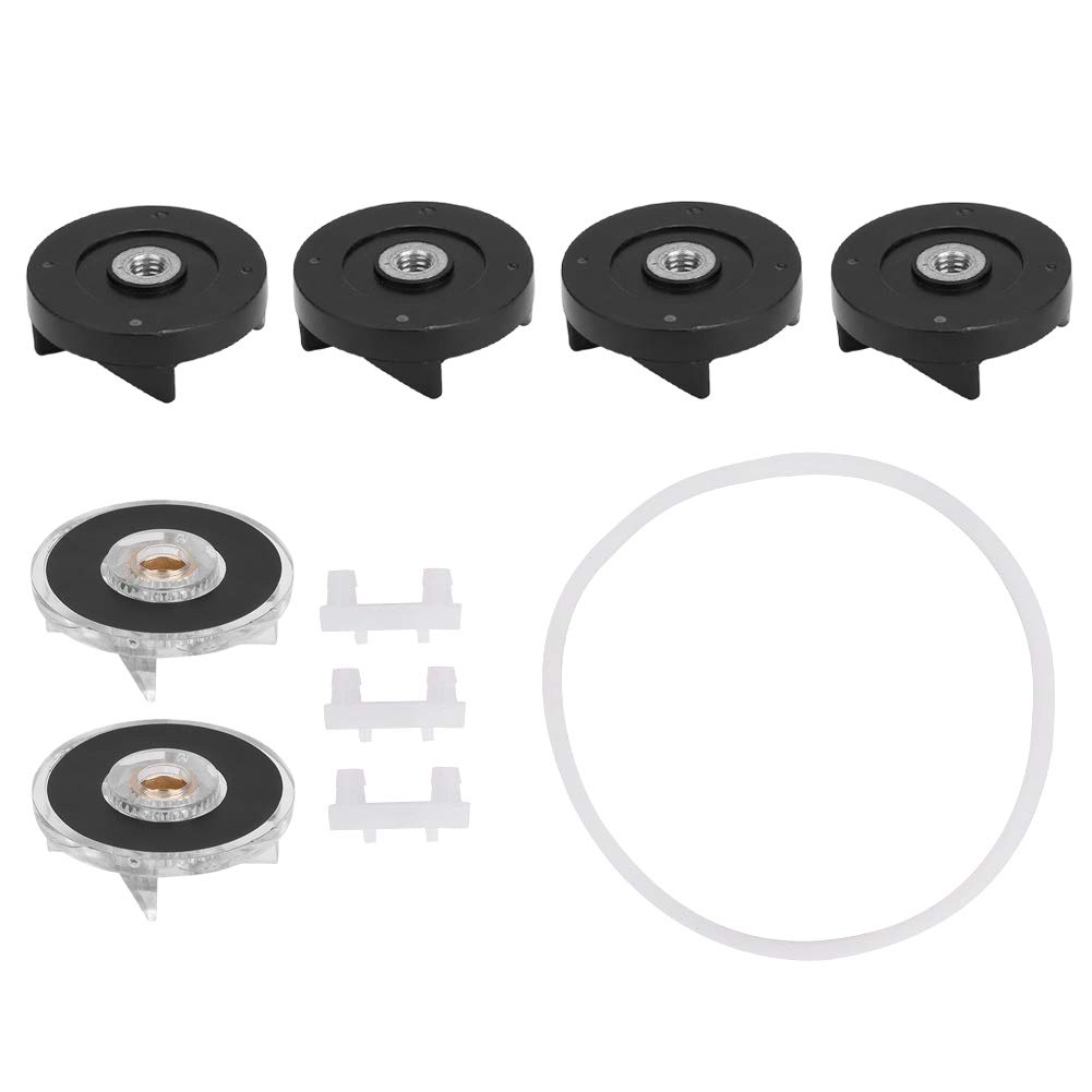Magic Blender Replacement Parts 6 Piece Base Gear and Gear Set Durable Plastic Rubber Metal Accessories for Magic 250W Food Processor Mixer Includes 2 Base Gears 4 Gears 3 (Khaki and Black)