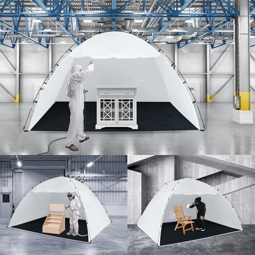 Image of Portable Paint Booth Tent,Siebwin 10(L)x8(W)x6.2(H)ft Larger Spray Paint Tents with Built-in Floor&Mesh Screen&Windproof Hooks,Painting Tent Station for Furniture DIY Hobby Tool,Spray Paint Shelter