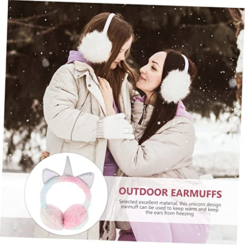 PartyKindom Lovely Unicorn Ear Muffs for Warm and Soft Winter Ear Covers for Outdoor Activities Shimmering4