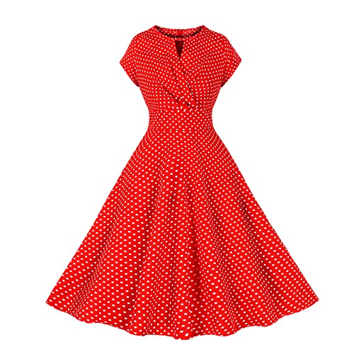 EMATOP Rockabilly Kleider Damen Festlich Hohe Taille Sommer Partykleid Blumendruck Petticoat Kleid Vintage Retro-Kleidung Swing Ballkleid Abendkleid...