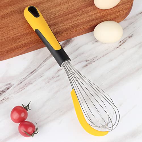 Batidor de Huevos Manual de Silicona Mezclador de Acero Inoxidable Espumador de Leche Batidor de Pasteles Herramienta para Hornear