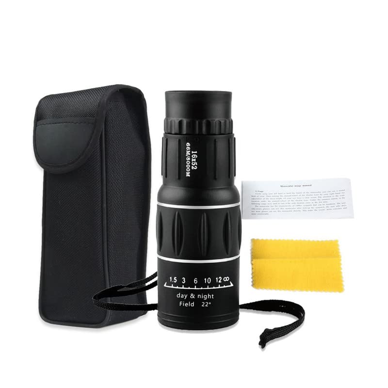 TechKIng (SPECIAL DEAL with 12 YEARS WARRANTY) 16 X 52 Dual Focus Zoom Optic Lens Armoring Monocular Telescope Outdoor Travel Binoculars for Bird Watching Monocular (52 mm, Black)-8932 3 51wFsGW7IeL