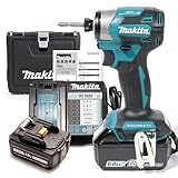 マキタ TD173 5点セット 2025年 インパクトドライバー 互換バッテリー 2個セット 18V 6Ah 純正充電器 DC18RF 純正ケース 取り扱い説明書 動作確認表付 Makita (ブルー)