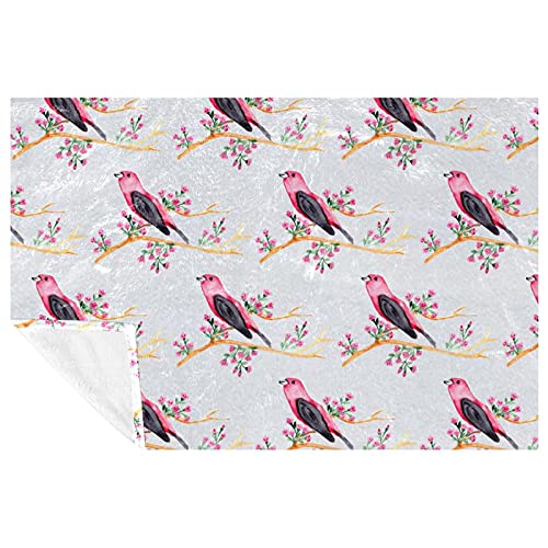 Couverture douce oiseaux roses : une idée cadeau idéale pour lit et canapé - 2