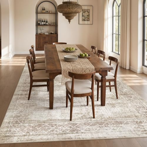 Image of cotiled Boho 8x10 Area Rugs for Living Room: Large Moroccan Washable Rug