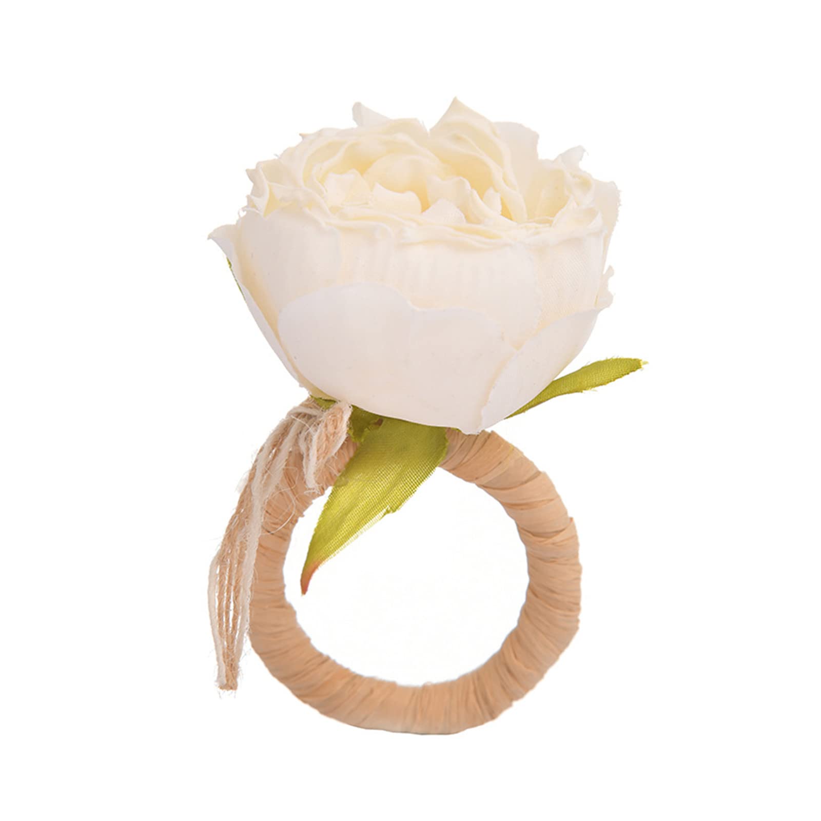 Kalttoy 6Pcs Silk Flower Napkin Rings Rose Napkin Serviette Buckles Holder for Table Decoration Thanksgiving Day