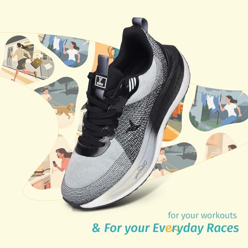 Image of YOHO Catapult CarbonBurst SP Sports Shoes with Laces for Men|Running,Jogging,Athletic & Gym|Cushioned Insoles,Breathable Upper & Phylon Sole for Shock Absorption Sneakers Man