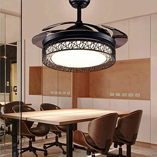 Ventilateur de plafond noir 42 pouces avec éclairage LED et télécommande réversible - 4