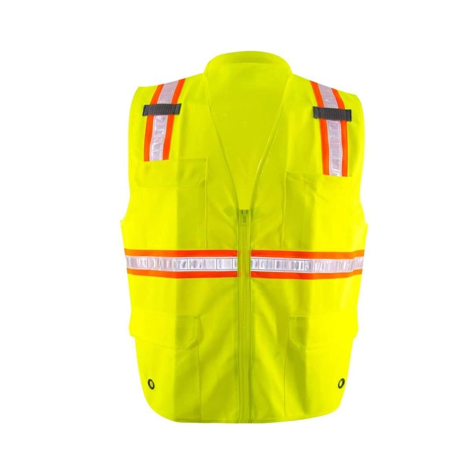 Chaleco de seguridad de alta visibilidad, Chaleco de seguridad punto reflectante alta visibilidad con bolsillos cremalleras unisex multicolor S-4XL(Gelb,S)