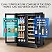 24 Inch Wine and Beverage Refrigerator Under Counter, Dual Zone Black Beverage Fridge with Glass Door&Lock,20 Bottles & 88 Cans Wine and Beverage Cooler, Freestanding Mini Fridge for Bedroom Home