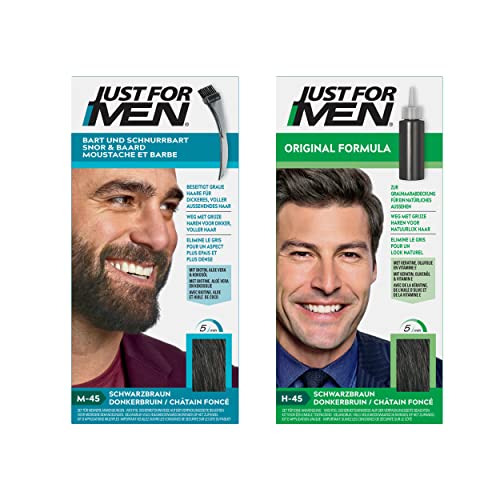 Gel colorant cheveux homme châtain foncé H45 couvre cheveux blancs teinture barbe M45