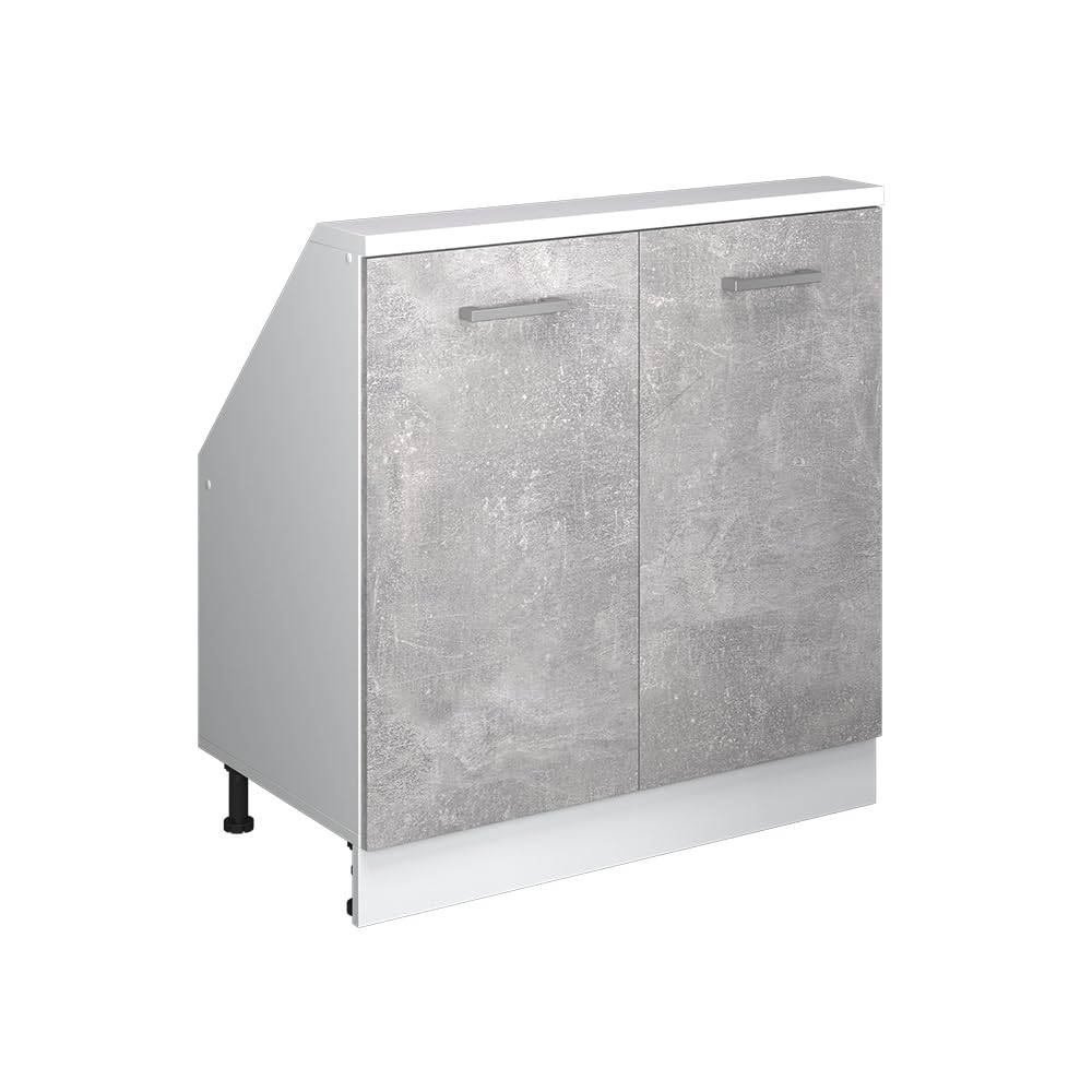 Vicco Sloping ceiling wardrobe Rion, Concrete/White