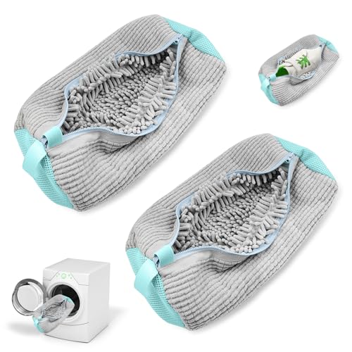 Bolsa de lavado de zapatos, bolsa de limpieza de zapatos para lavadora, bolsa de lavado de zapatos, bolsa de lavado para todos los zapatos, Gris, 2 Piezas, Para interiores