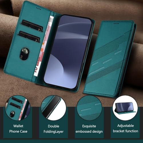 Étui Moto G86 Power en cuir vert menthe avec clapet magnétique - 3