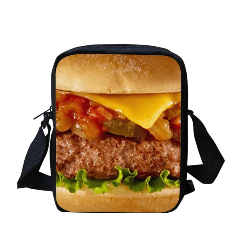 Kuiaobaty Sac à bandoulière pour femme - Sac à bandoulière pour téléphone portable - Petit sac à bandoulière pour adolescent, Hamburger amusant