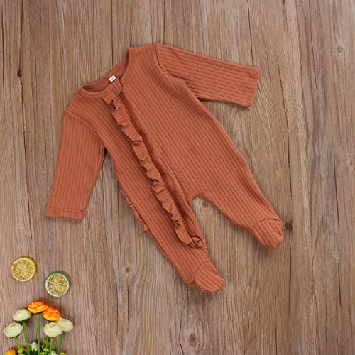 Citgeett Newborn Infant Baby Girls Polka Dot Ruffle Sleeve Romper One-Piece Button Jumpsuit Fall Clothes Outfit #TOP6