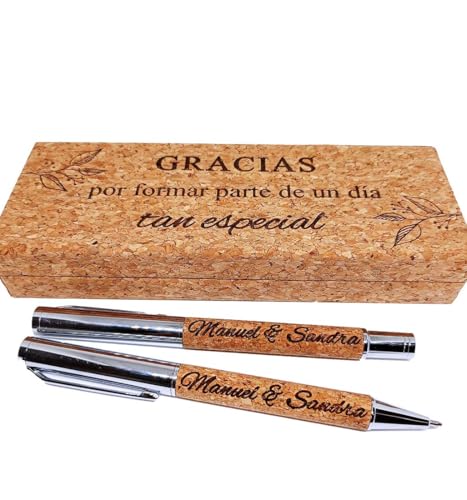 Set de 2 Bolígrafos para Testigos de Boda, Regalo para