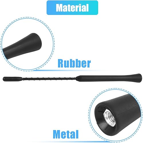 Miniatura 6 de X AUTOHAUX 9 "Universal Car Radio AM FM Antena Antena Flexible Antena Antena 8.7 in Antena de Radio Booster Señal de techo Mast Reemplazo Negro