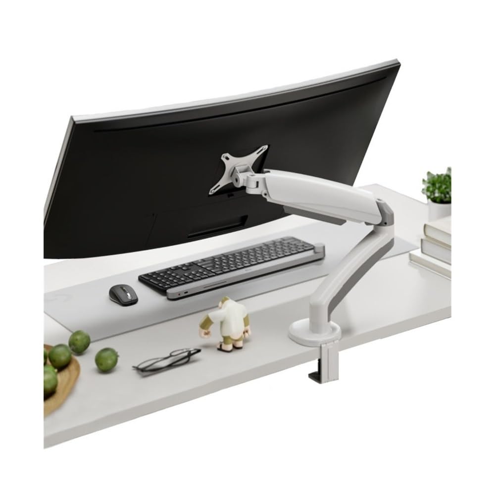 SaryEdge Height - Adjustable Monitor Stand Arm Single Monitor Desk Mount, Adjustable Mechanical Spring Monitor Arm Fits Max 32 Inch, 4.4-19.8 lbs Screen, with,White