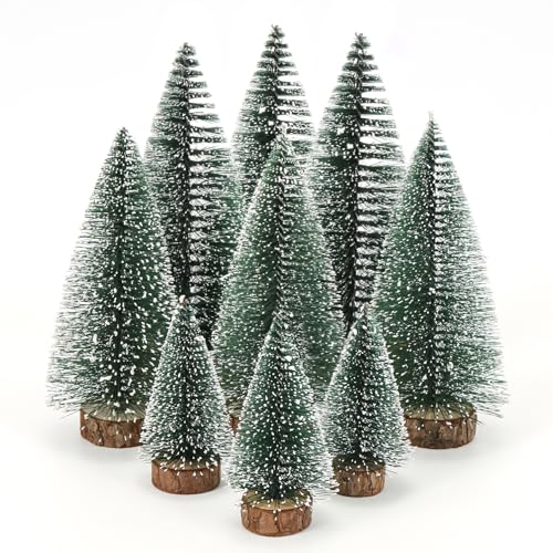9 Stück Mini Weihnachtsbaum, Grün Mini Tannenbaum, Miniatur...
