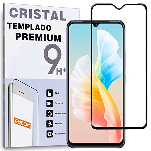 REY Protector de Pantalla Curvo para Vivo V23e 5G, Negro, Cristal Vidrio Templado Premium, 3D / 4D / 5D, Anti Roturas