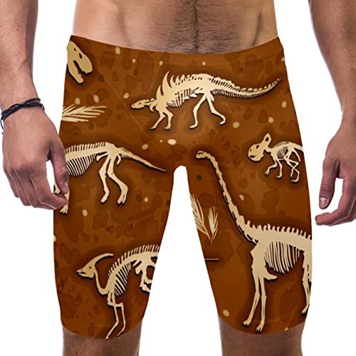 Bañador largo de competición de dinosaurio para entrenamiento de resistencia masculino