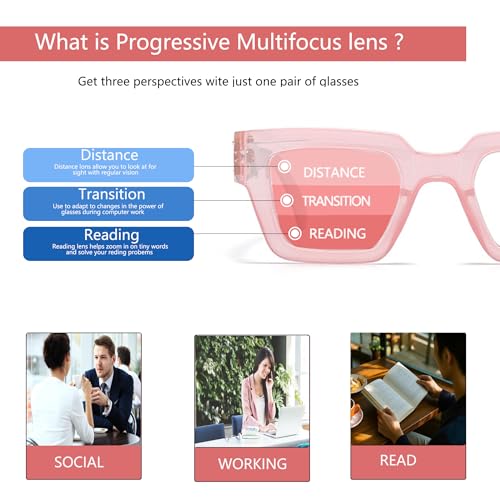Image of Style Reading Glasses for Women Men, Fashion Square Blue Light Blocking Readers L05