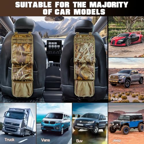 MOZETO Automotive Gun Racks, 2PCS Camo Gun Holder for Truck with Storage Pockets, Hunting Accessories for Men