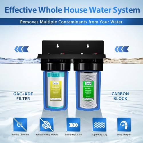 iSpring WGB21B-KS 2-Stage Whole House Water Filtration System with 10