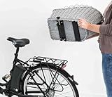 TRIXIE Fahrradkorb Weide für Hunde bis 8 kg 35 × 49 × 55 cm - gewebter Hundefahrradkorb für den Gepäckträger - mit Schutzgitter und weichem Kissen, 13114