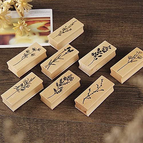 image for Co-link 8pcs Large Size Wood Rubber Stamp DIY Diary Scrapbook Stamp Se