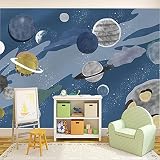 3D dessin animé enfants chambre papier peint garçon fille chambre fond papier peint imitation peint à la main univers espace papier peint non tissé-140cmx100cm