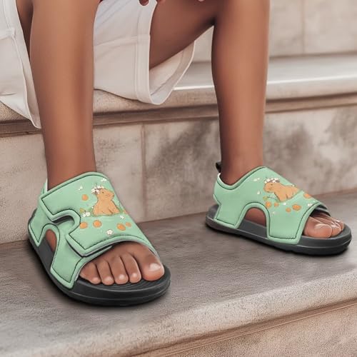 Boys Flame Sandals Kids Open Toe Outdoor Hiking Sandals Lightweight Athletic Beach Water Sport Shoes Adjustable4