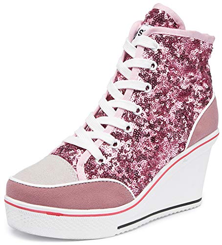 Solshine Scarpe sportive da donna con zeppa da 8