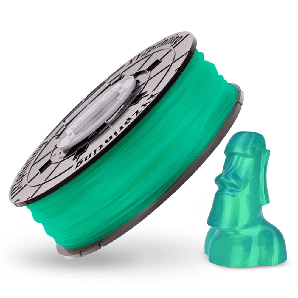 PLA 3D Printer Filament, XYZPrinting PLA Filament 1.75mm, Dimensional Accuracy +/- 0.02mm, 600g Spool (1.3lbs), 1.75mm, PLA Clear Green