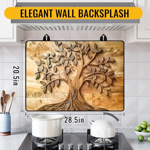 Image of Stove Top Cover for Electric Stove,Glass Stove Top Cover, Heat Resistant Glass Cooktop Cover, Stovetop Protector, Kitchen Decor, Dish Drying Mats Cover for Ceramic Washer Top 28.5x20.5 inch