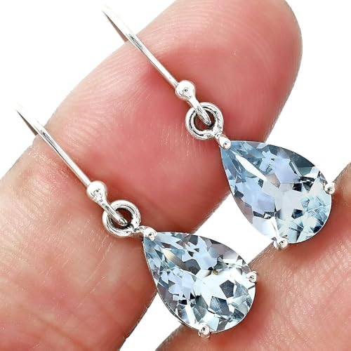 Natural Gemstones Pear Shape 925 Sterling Silver Earrings Jewelry E-1021 AGE10012