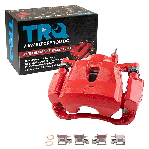 Image of TRQ Performance Front Left Brake Caliper Mounting Bracket | For 09-10 Pontiac Vibe 11-16 Scion tC 2016 Scion iM 06-20 Toyota RAV4 09-13 Matrix 16-20 Mirai 17-18 Corolla iM