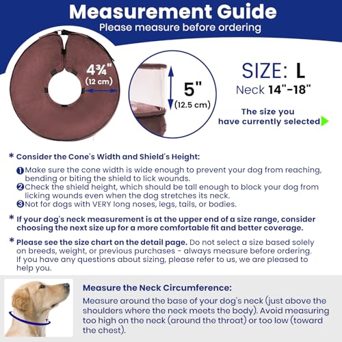 Image of BARKLESS Dog Cone, Inflatable Dog Cone After Surgery for Large Breeds, Soft Surgery Collar with Enhanced Anti-Licking Guard Shield for Pets, Patented Protective Donut Collar