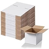 Calenzana 8x6x6 Shipping Boxes Set of 40, White Corrugated Cardboard Box for Mailing...
